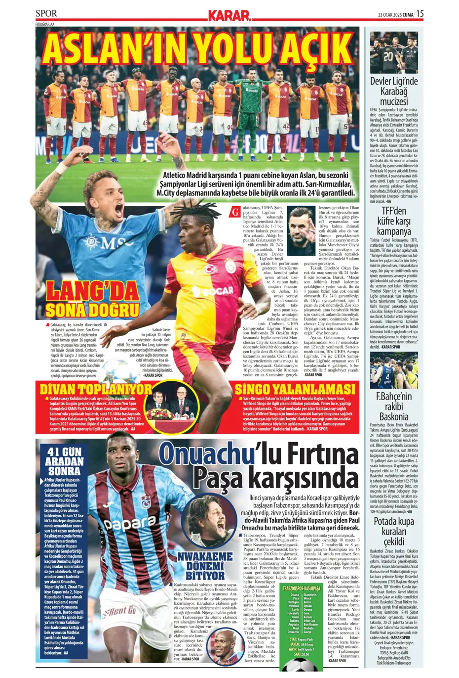 "Fenerbahçe'de En-Nesyri'nin yerine gelecek golcü belli" | Sporun manşetleri - 28 "Fenerbahçe'de En-Nesyri'nin yerine gelecek golcü belli" | Sporun manşetleri - 28
