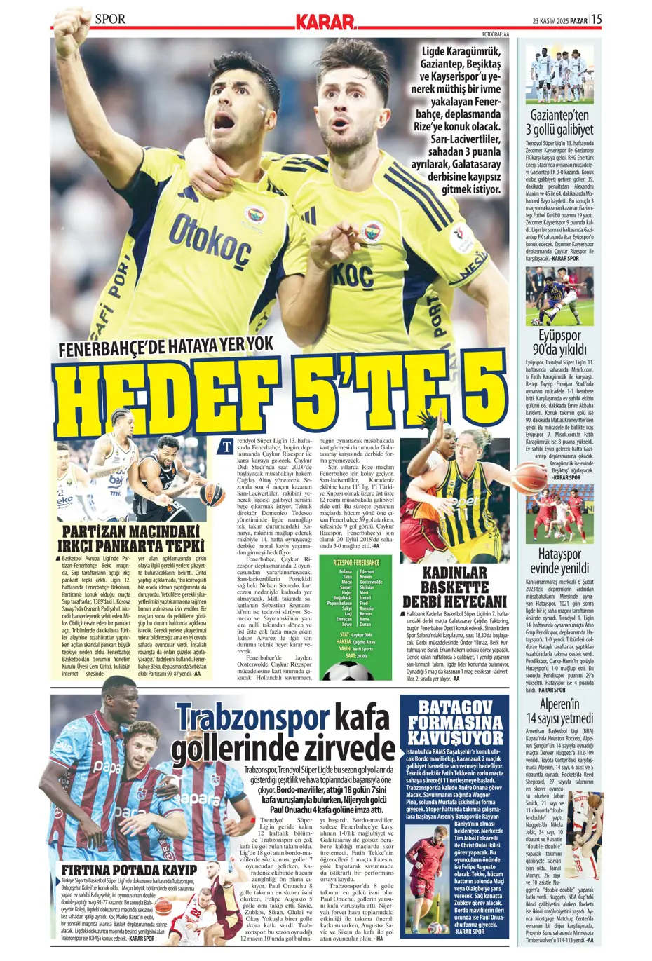 "Jadon Sancho bedavaya Fenerbahçe'ye" | Sporun manşetleri - 11