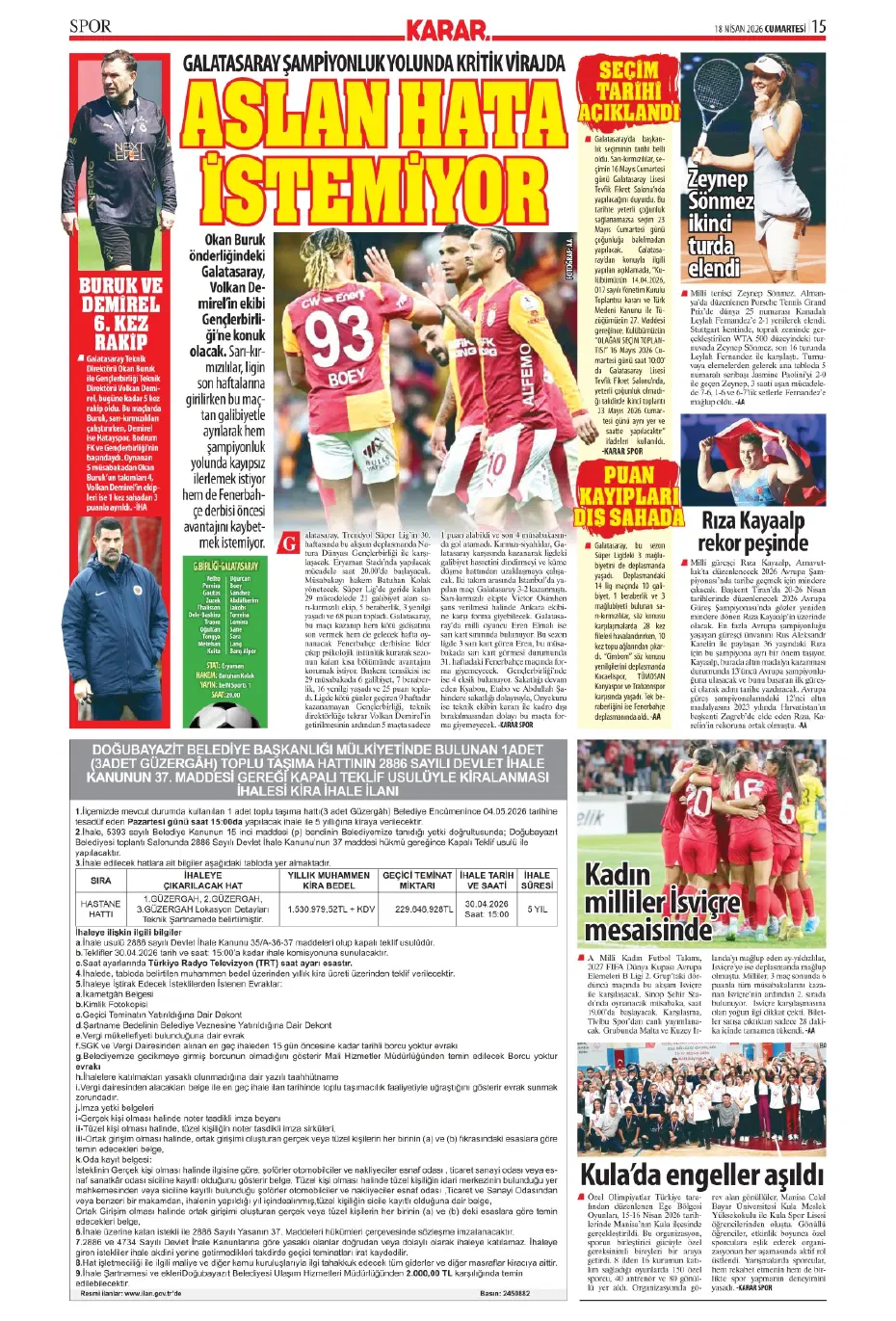 Ederson acı son | Sporun manşetleri - 15