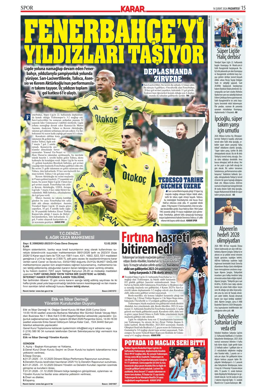 "Galatasaray Fenerbahçe'yi FIFA'ya şikayet ediyor" | Sporun manşetleri - 27