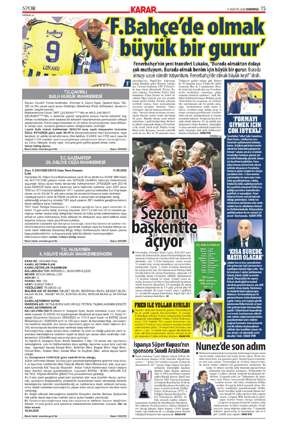 "Darwin Nunez geliyor" | Sporun manşetleri - 9 "Darwin Nunez geliyor" | Sporun manşetleri - 9