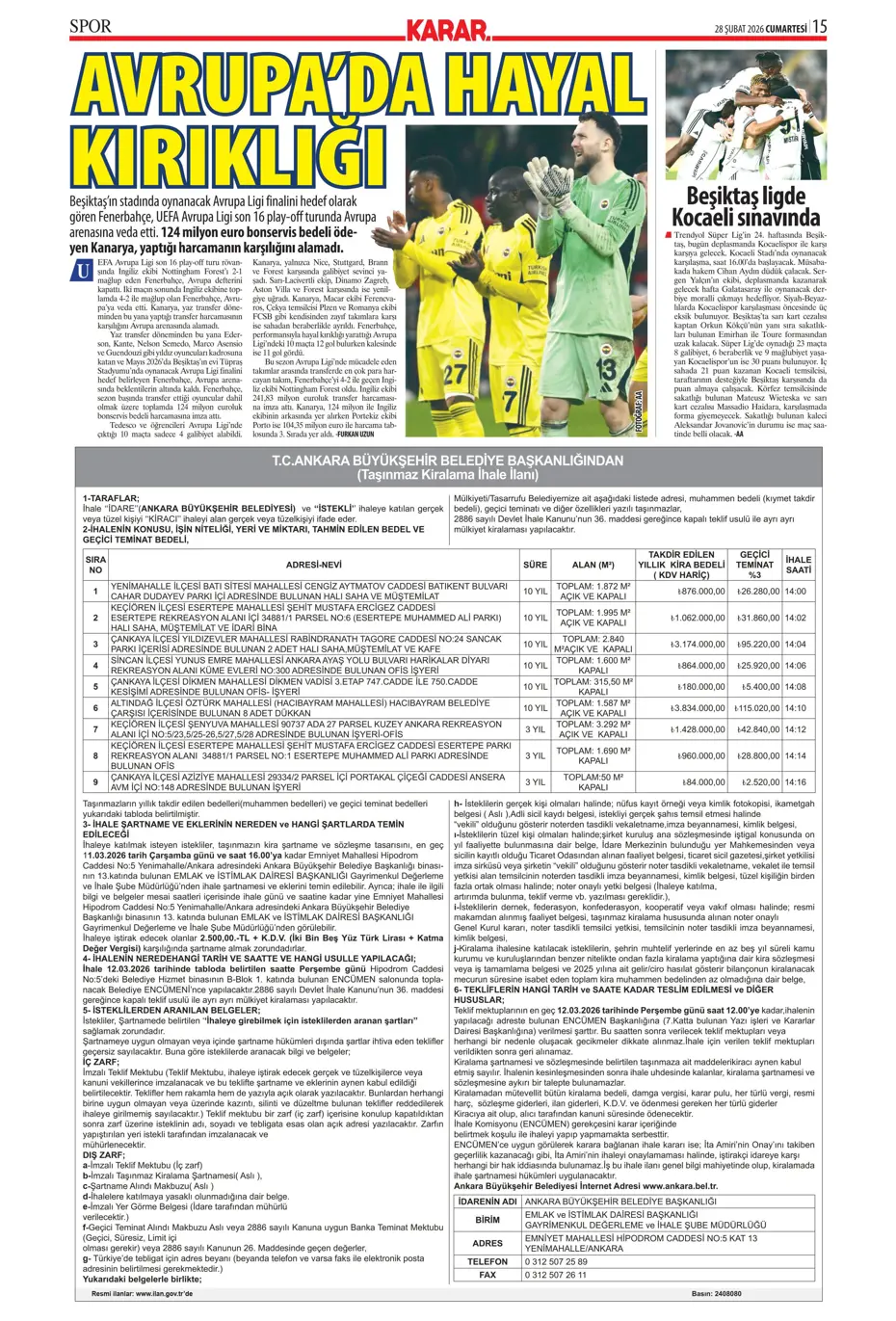 "İsmail Yüksek'e İngiliz takibi" | Sporun manşetleri - 23