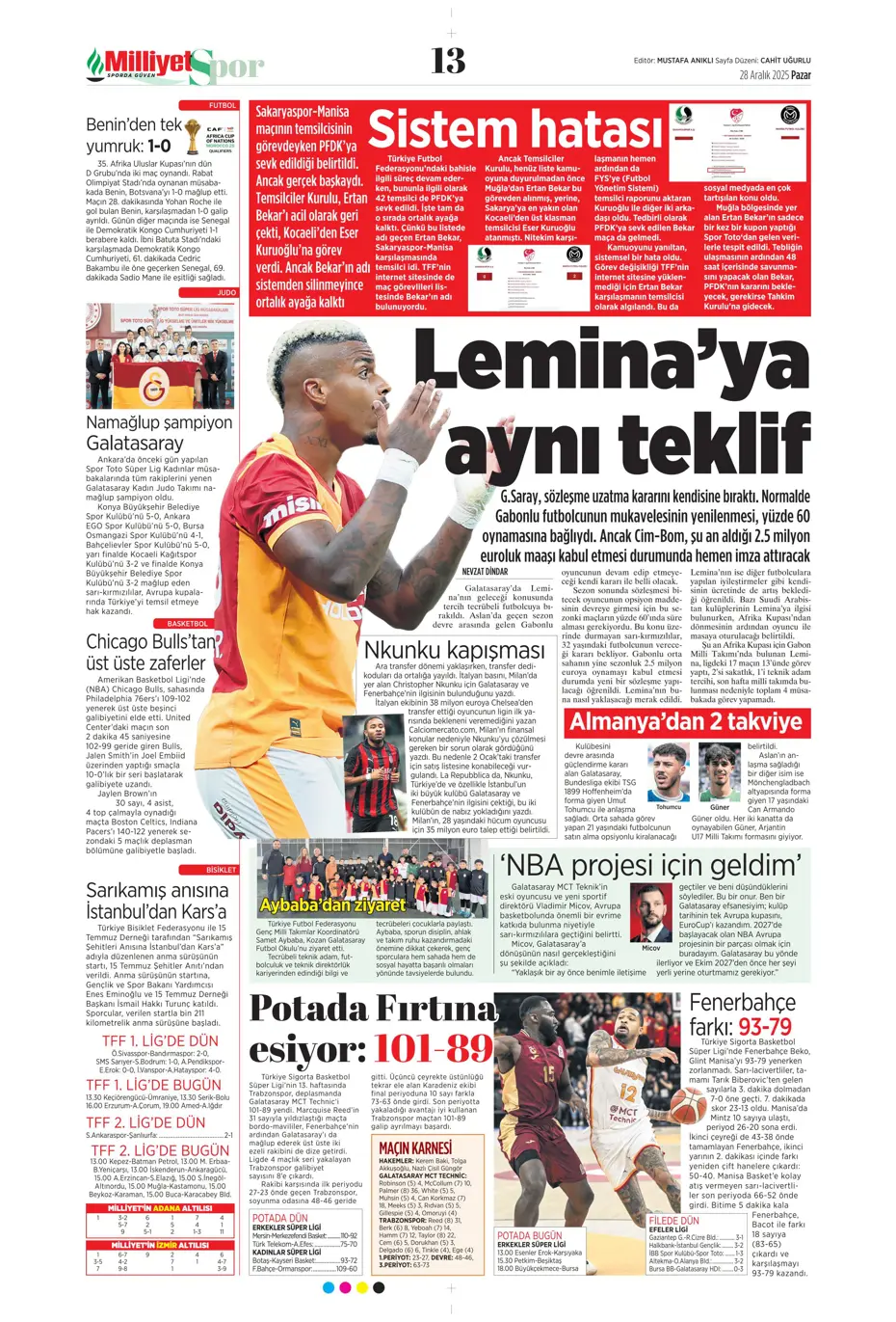 "Fenerbahçe'ye Szymanski piyangosu: Kabul ettiler" | Sporun manşetleri - 27 "Fenerbahçe'ye Szymanski piyangosu: Kabul ettiler" | Sporun manşetleri - 27