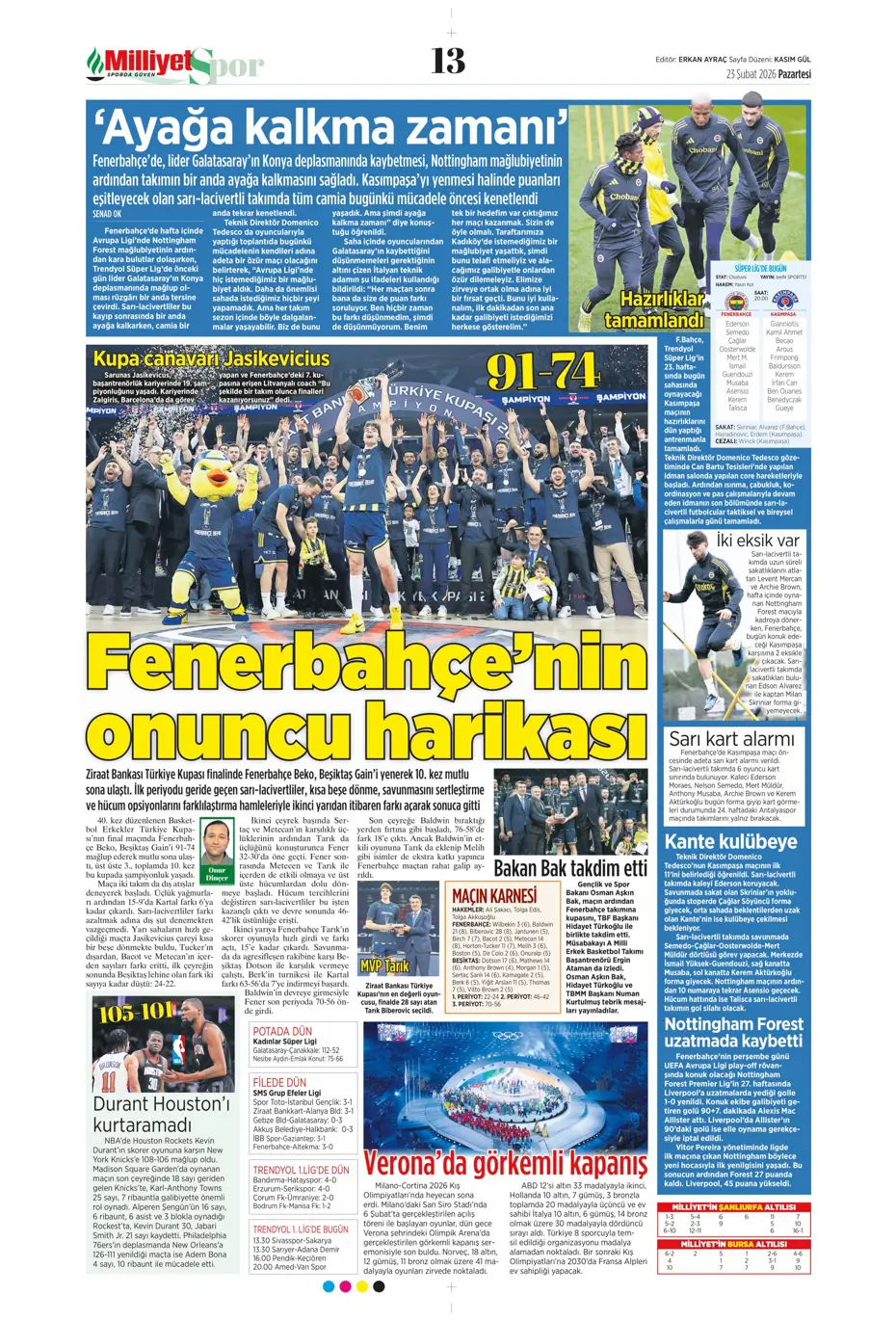 "Fenerbahçe'ye Galatasaray dopingi: Whatsapp grubunda bayram havası" | Sporun manşetleri - 30 "Fenerbahçe'ye Galatasaray dopingi: Whatsapp grubunda bayram havası" | Sporun manşetleri - 30