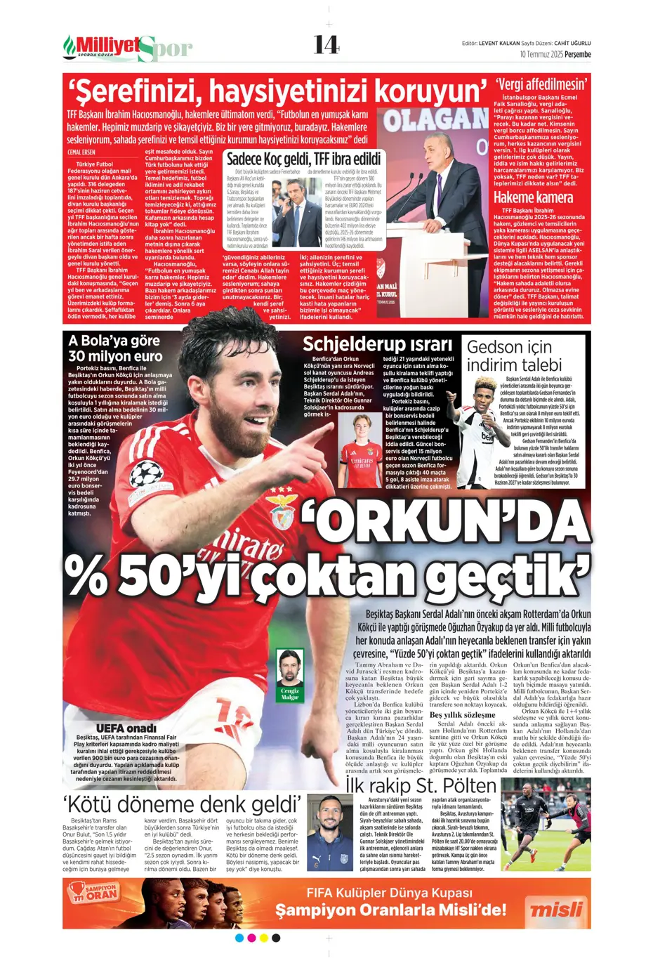 "Fenerbahçe'den Kerem Aktürkoğlu bombası" | Sporun manşetleri - 14