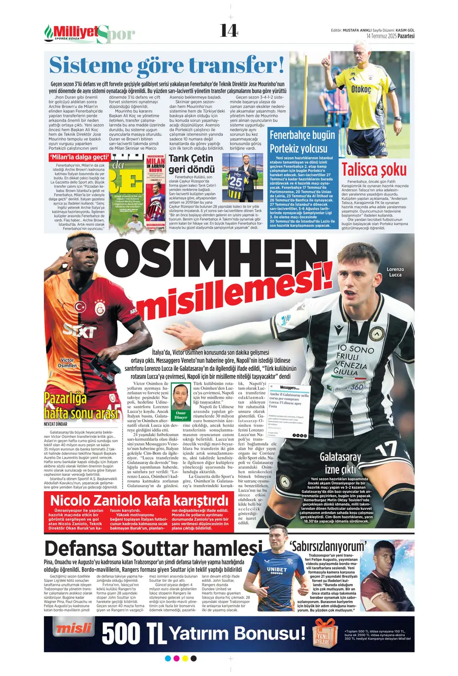 "Marco Asensio Fenerbahçe'de" | Sporun manşetleri - 14