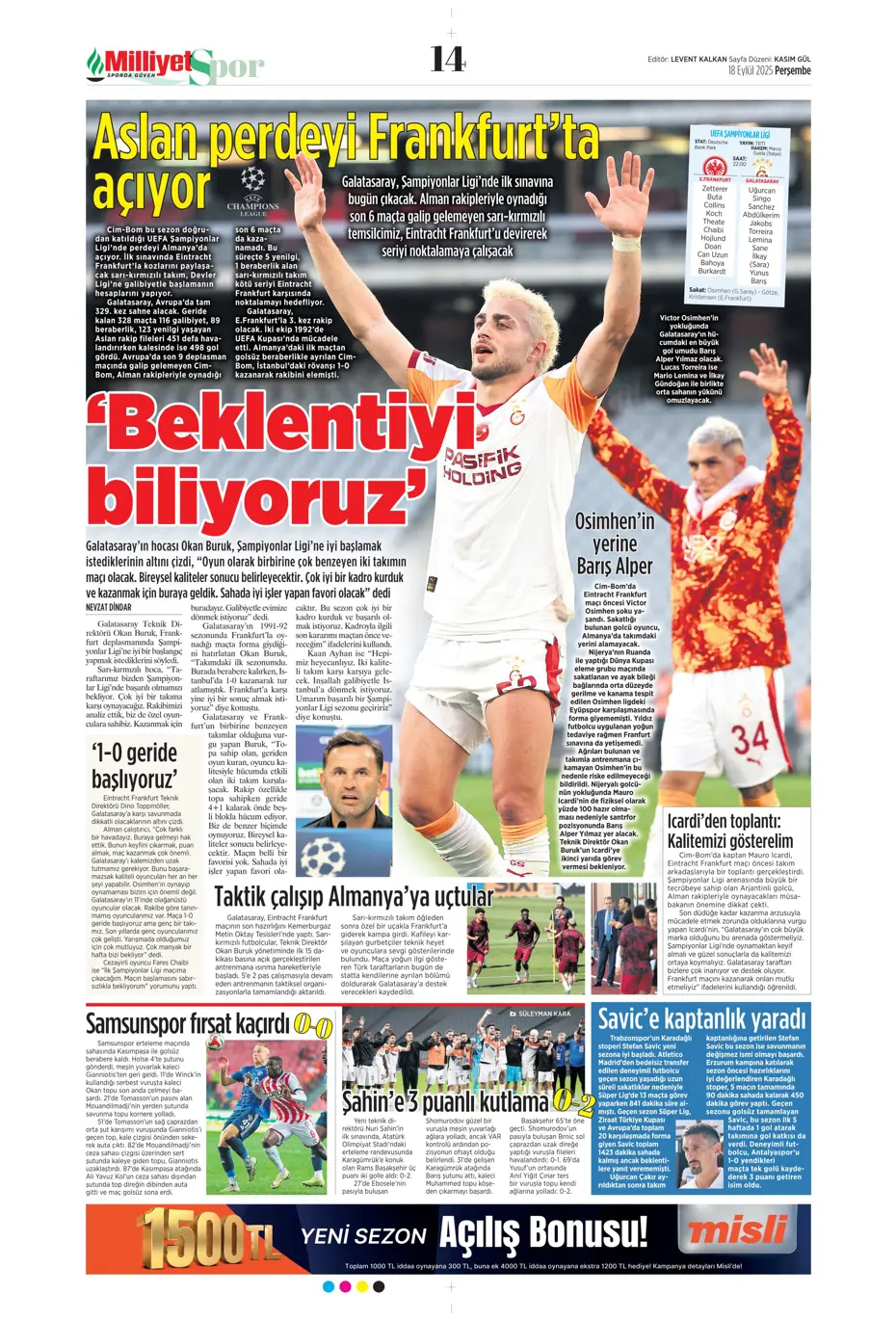 "Fenerbahçe 'Can' evinden vuruldu" | Sporun manşetleri - 10