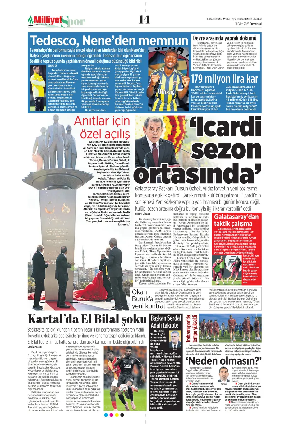 "Sergen Yalçın'ın yeni hedefi Çağlar Söyüncü" | Sporun manşetleri - 21