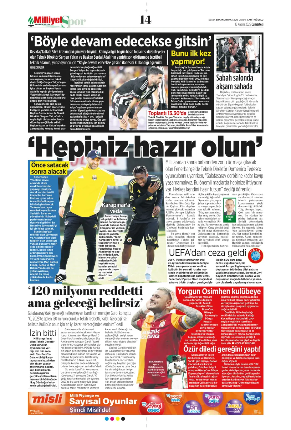 "İşte Fener'in Lewandowski için planı" | Sporun manşetleri - 20