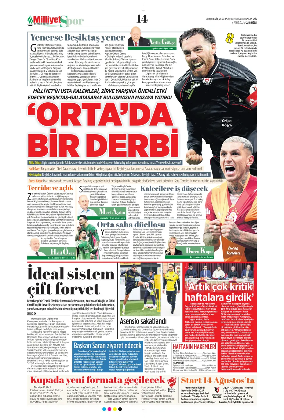 "Tedesco'ya Alman ve İtalyan markajı" | Sporun manşetleri - 27