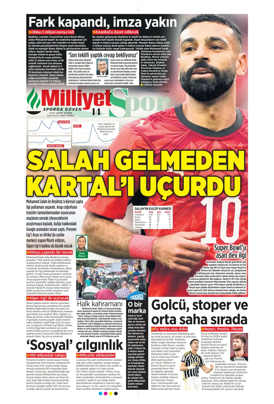 "Darwin Nunez geliyor" | Sporun manşetleri - 23