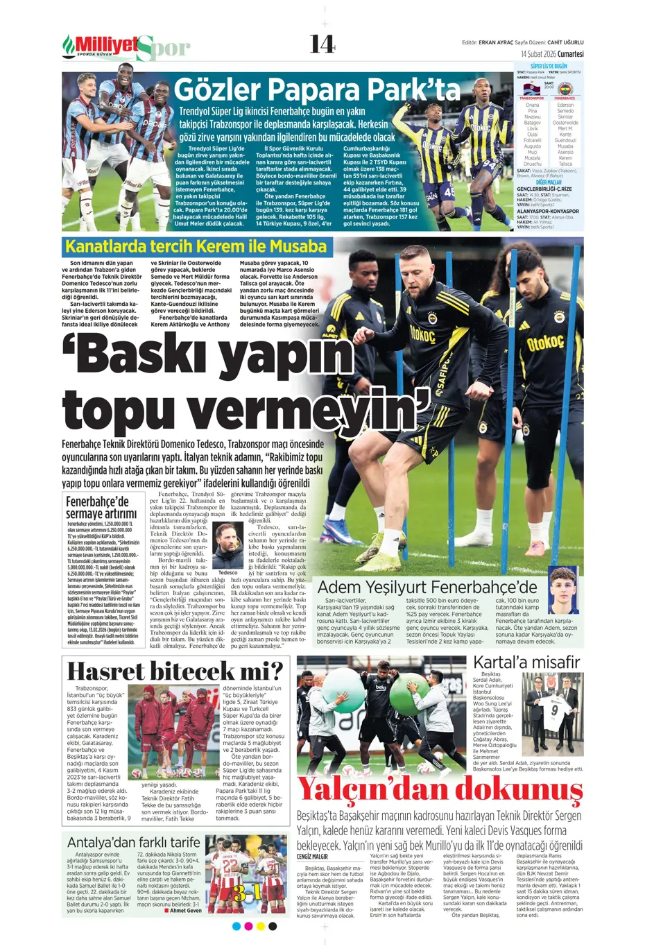 "Tedesco'dan Kerem Aktürkoğlu ve Musaba için flaş karar" | Sporun manşetleri - 32 "Tedesco'dan Kerem Aktürkoğlu ve Musaba için flaş karar" | Sporun manşetleri - 32