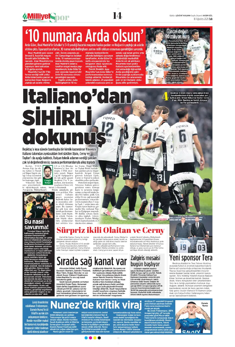 Cerny'nin yerine 40 milyonluk dünya starı Beşiktaş'a | Sporun manşetleri - 17