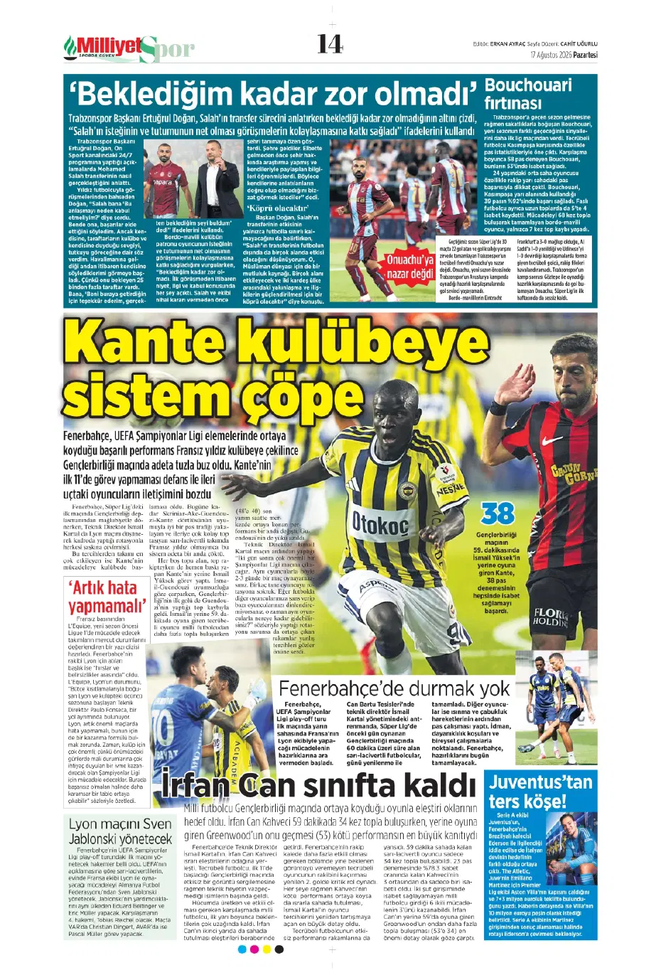 Fenerbahçe'de 2. kaptan Hakan Çalhanoğlu | Sporun manşetleri - 17 Fenerbahçe'de 2. kaptan Hakan Çalhanoğlu | Sporun manşetleri - 17