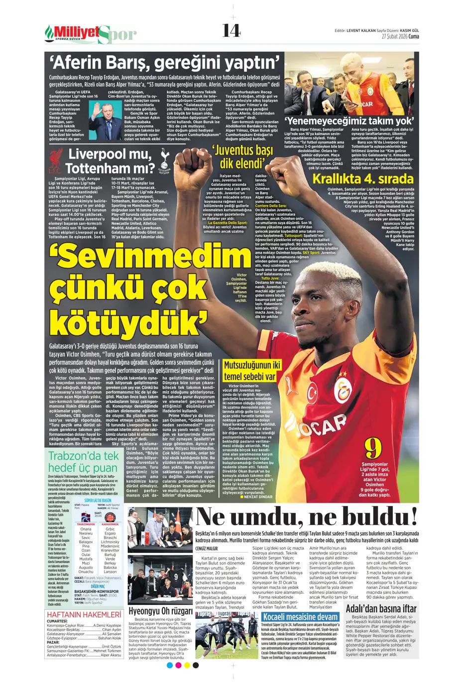 "Osimhen için müthiş iddia!" | Sporun manşetleri - 32 "Osimhen için müthiş iddia!" | Sporun manşetleri - 32