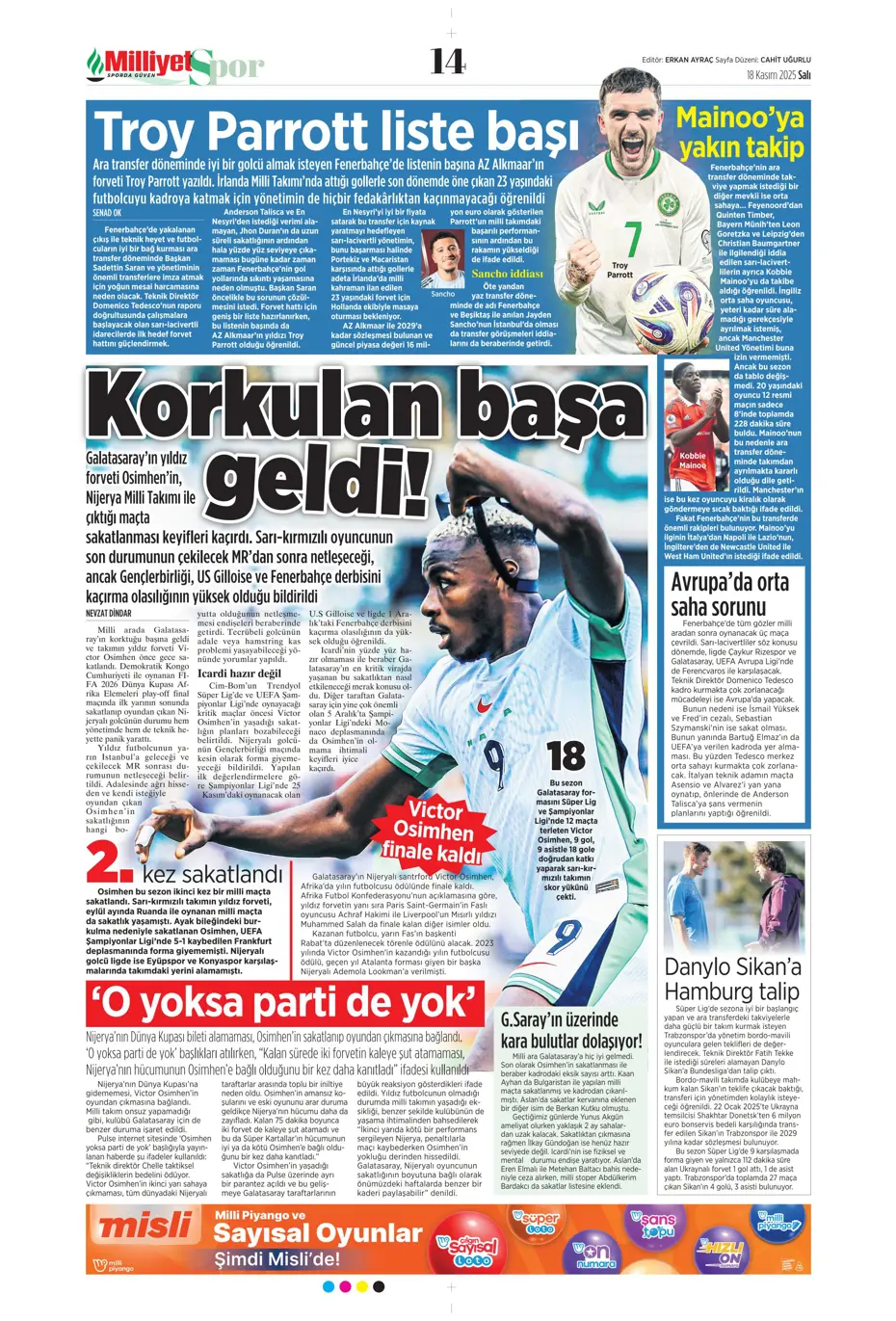 "Fenerbahçe'ye Diego Carlos piyangosu vurdu" | Sporun manşetleri - 15