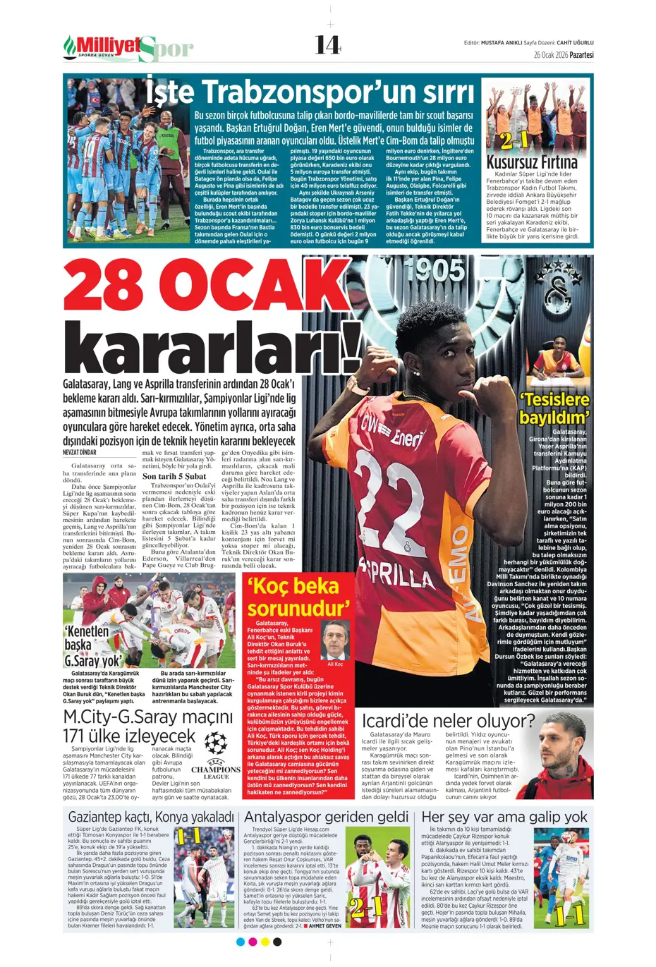 "Galatasaray'dan Icardi için bomba karar çıktı" | Sporun manşetleri - 21
