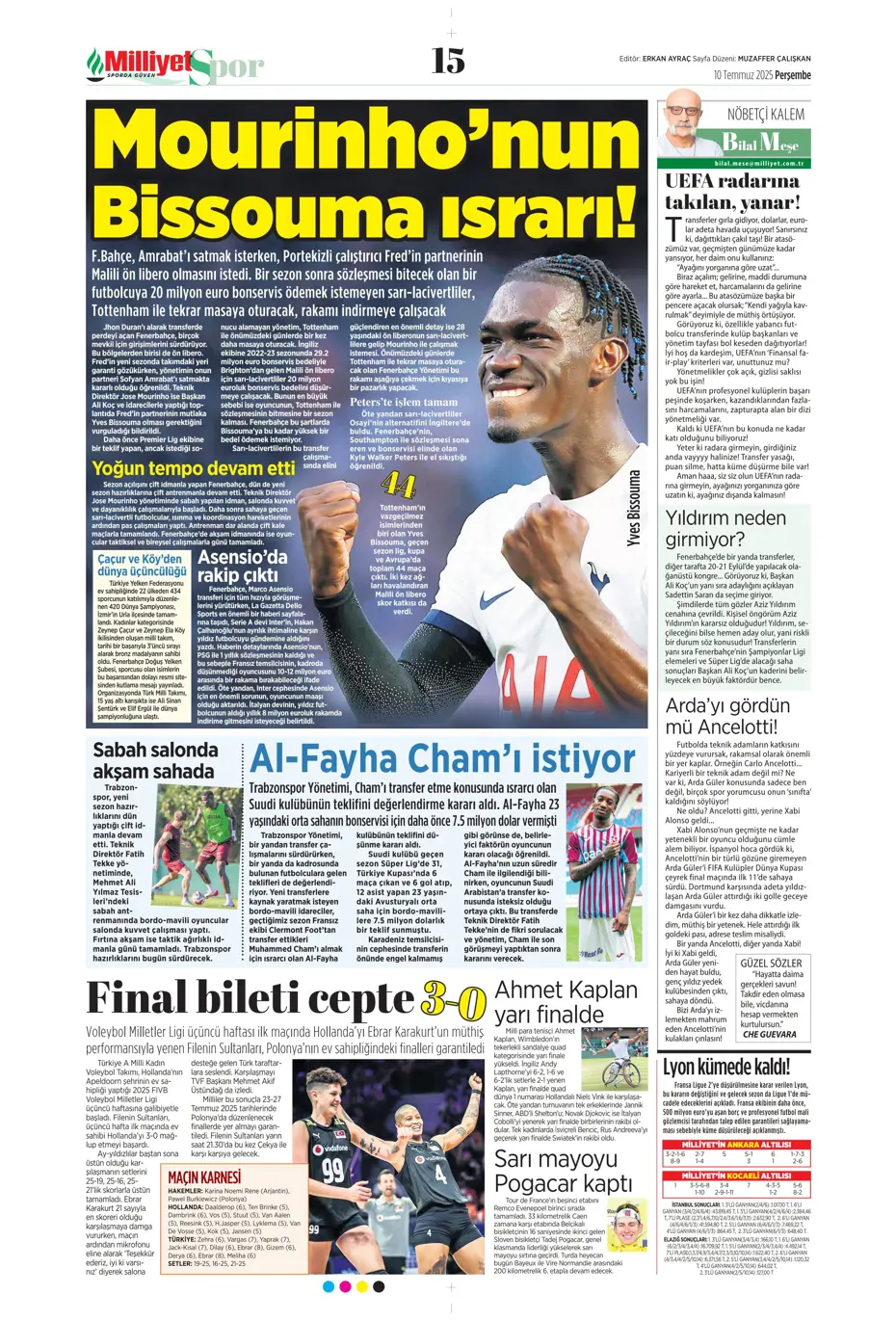 "Fenerbahçe'den Kerem Aktürkoğlu bombası" | Sporun manşetleri - 13