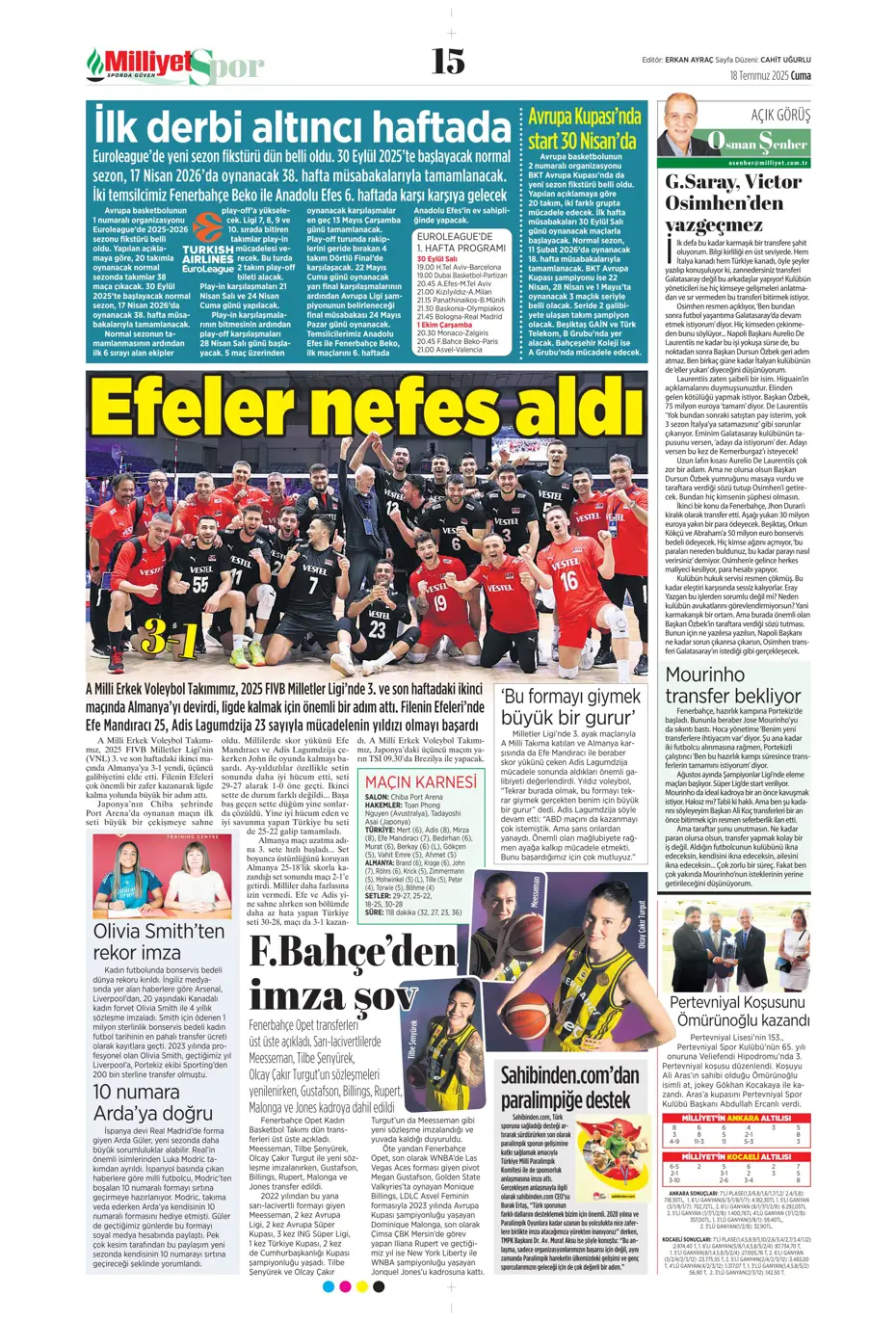 "Fenerbahçe'ye En-Nesyri piyangosu" | Sporun manşetleri - 14