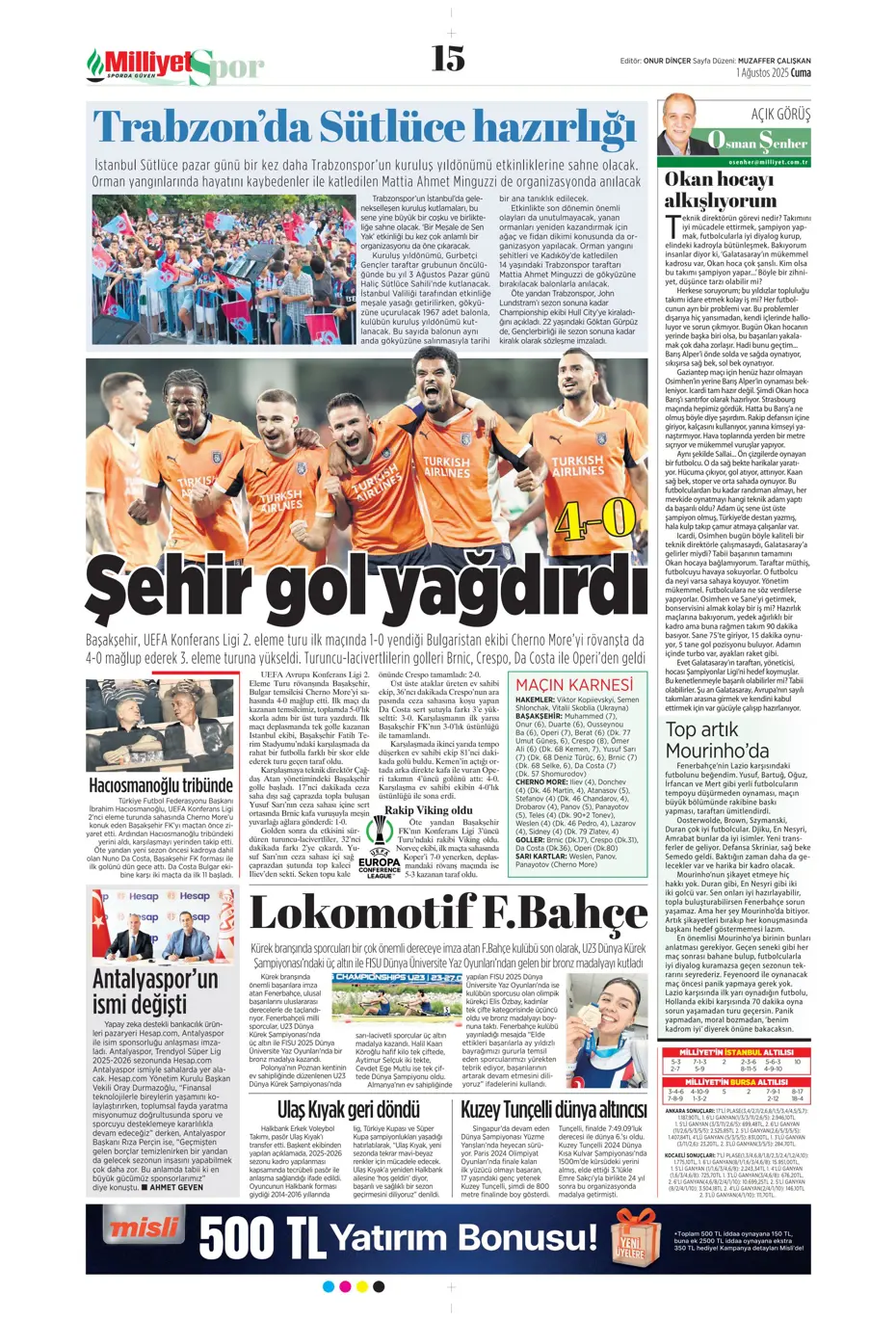 "Ederson için geri sayım" | Sporun manşetleri - 15