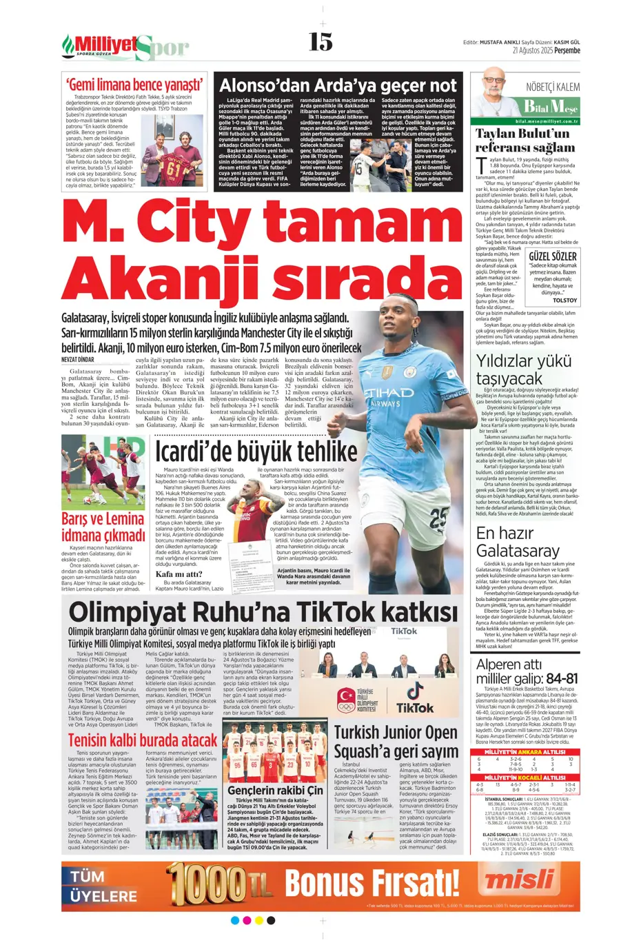 "Benfica'yı Kadıköy'de salladık ama yıkamadık" | Sporun manşetleri - 15