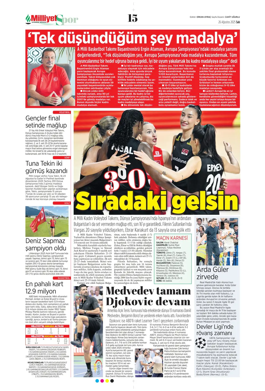 "Fenerbahçe, Zinchenko'yu bitiriyor" | Sporun manşetleri - 15