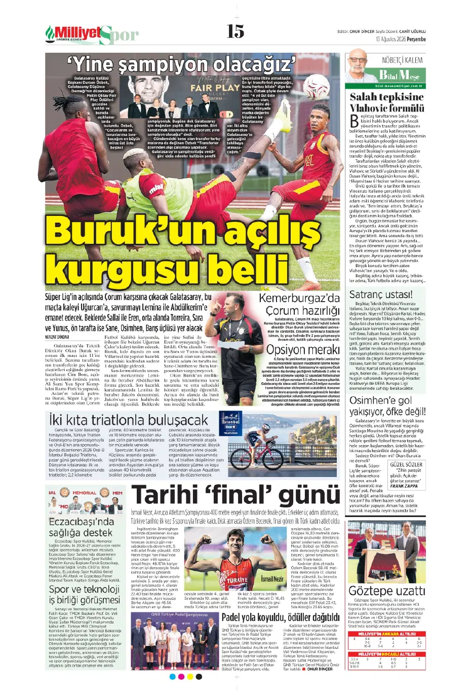 Yüksel Yıldırım, Fenerbahçe'den flaş bir transfer yapıyor | Sporun manşetleri - 9 Yüksel Yıldırım, Fenerbahçe'den flaş bir transfer yapıyor | Sporun manşetleri - 9