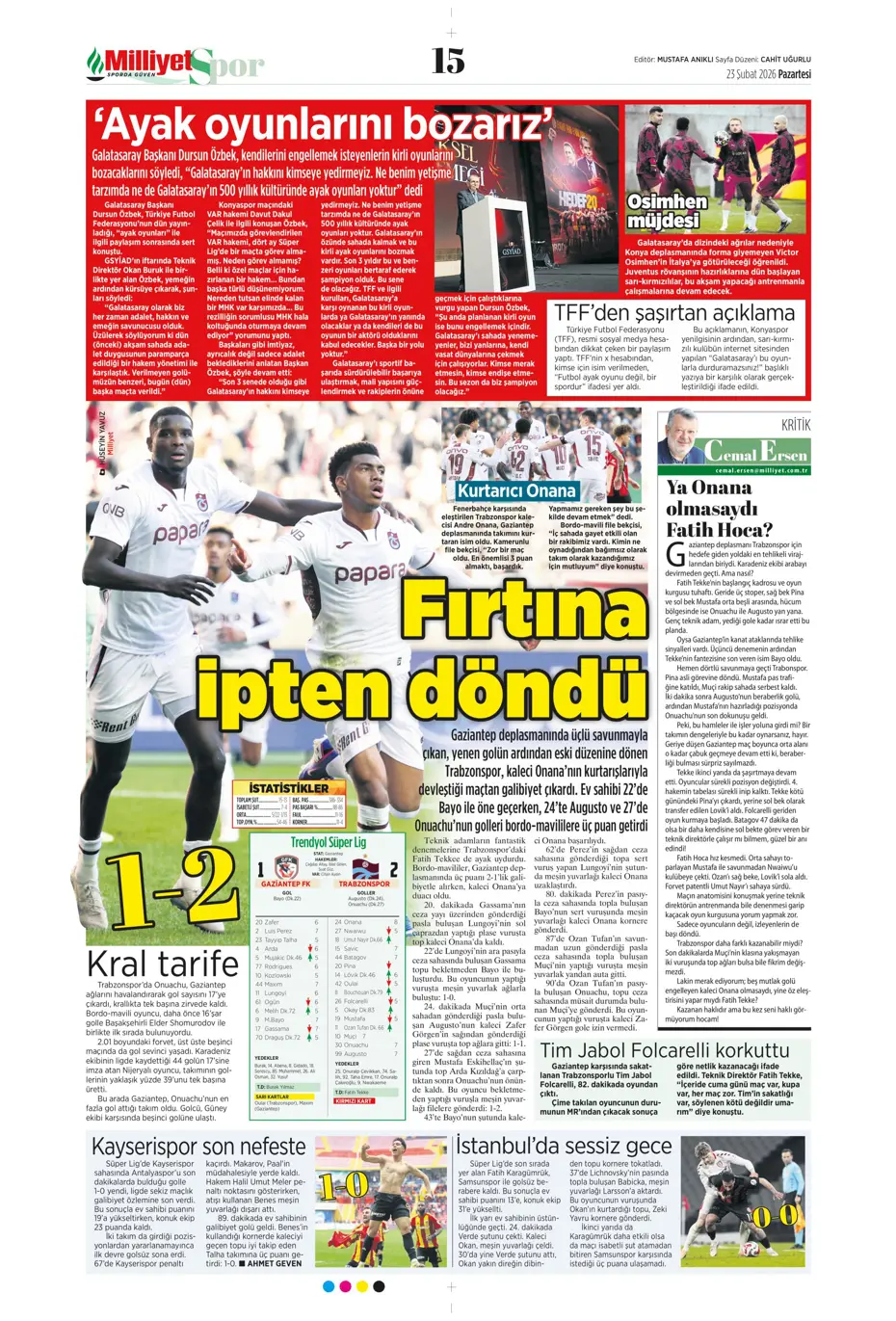 "Fenerbahçe'ye Galatasaray dopingi: Whatsapp grubunda bayram havası" | Sporun manşetleri - 37 "Fenerbahçe'ye Galatasaray dopingi: Whatsapp grubunda bayram havası" | Sporun manşetleri - 37