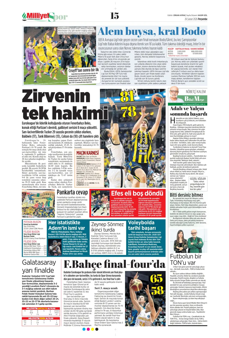 "Galatasaray kabustan zafer çıkardı" | Sporun manşetleri - 26