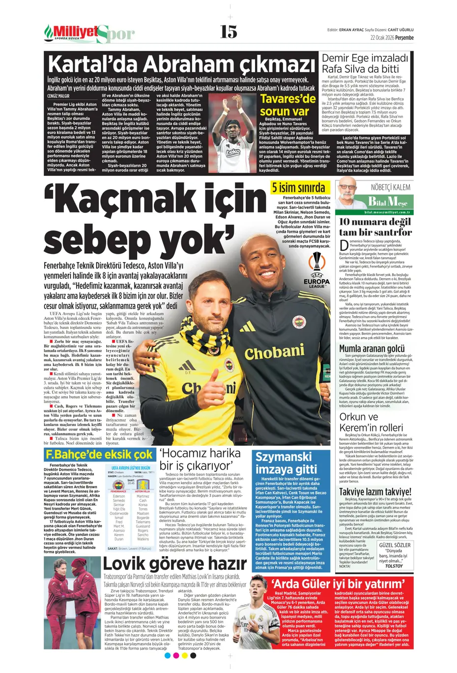 "Galatasaray'dan Atletico maçı sonrası 2 transfer birden" | Sporun manşetleri - 28