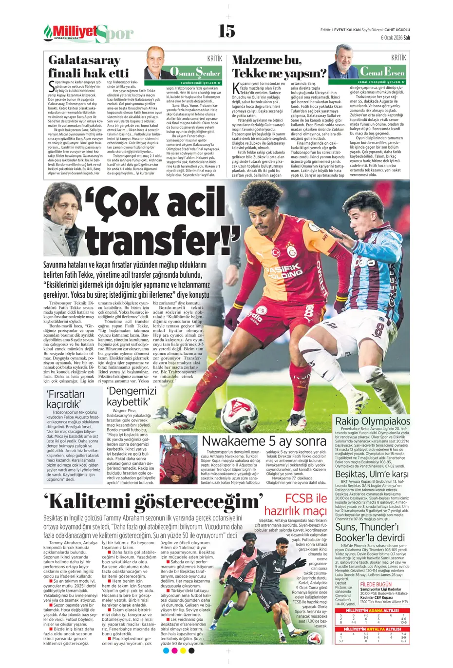 "Lookman Afrika Kupası'ndan direkt İstanbul'a" | Sporun manşetleri - 30 "Lookman Afrika Kupası'ndan direkt İstanbul'a" | Sporun manşetleri - 30