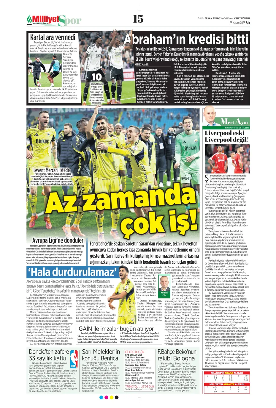 "Fenerbahçe'ye sürpriz golcü: Franculino Dju" | Sporun manşetleri - 14 "Fenerbahçe'ye sürpriz golcü: Franculino Dju" | Sporun manşetleri - 14