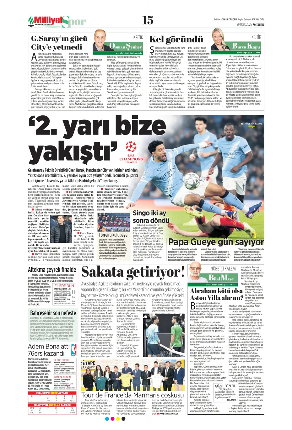 "Galatasaray'dan Şampiyonlar Ligi maçı sonrası transfer: İş bitirildi" | Sporun manşetleri - 27 "Galatasaray'dan Şampiyonlar Ligi maçı sonrası transfer: İş bitirildi" | Sporun manşetleri - 27