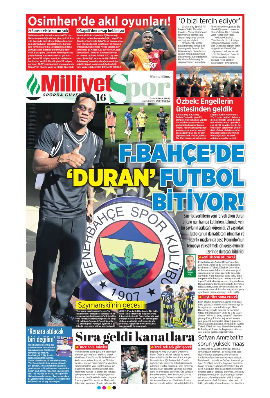 "Fenerbahçe'ye En-Nesyri piyangosu" | Sporun manşetleri - 13