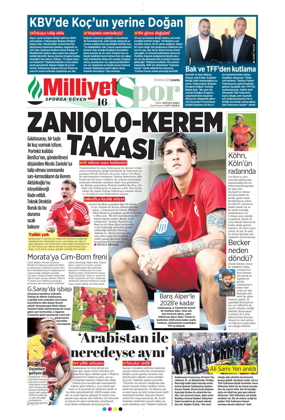 "Beşiktaş'ta Sergen Yalçın ve Mancini bombası" | Sporun manşetleri - 12