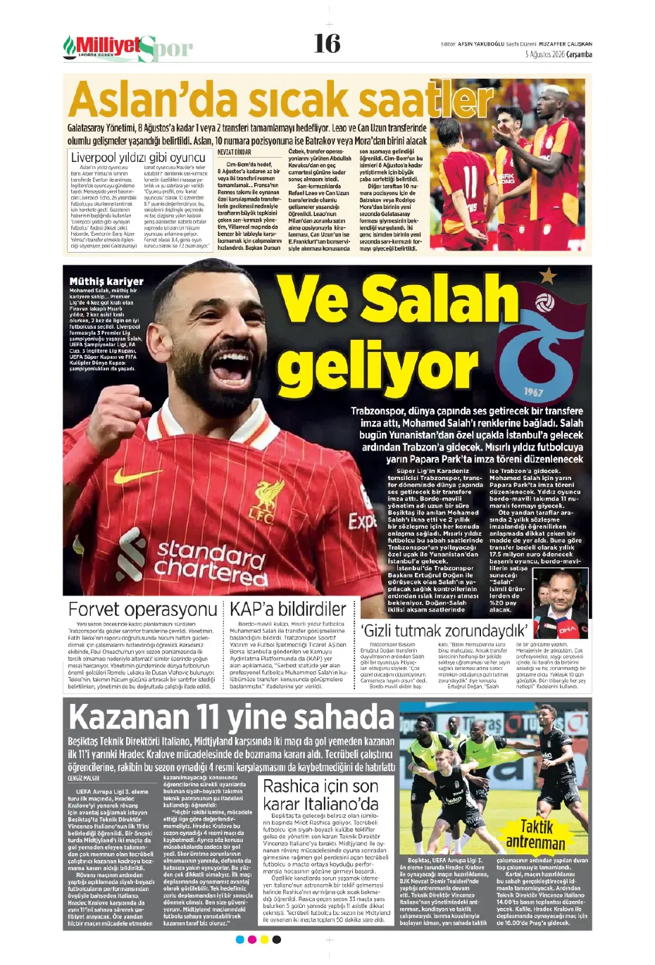 Salah sonrası Trabzonspor'un yeni bombası Süper Lig'den | Sporun manşetleri - 22