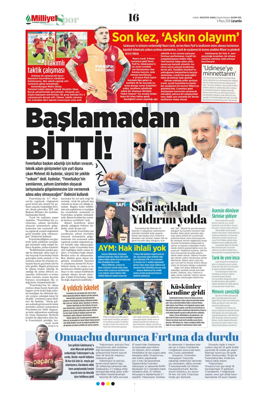 Sadettin Saran giderayak 3 yıldızı Fenerbahçe'ye kazandırıyor | Sporun manşetleri - 31 Sadettin Saran giderayak 3 yıldızı Fenerbahçe'ye kazandırıyor | Sporun manşetleri - 31