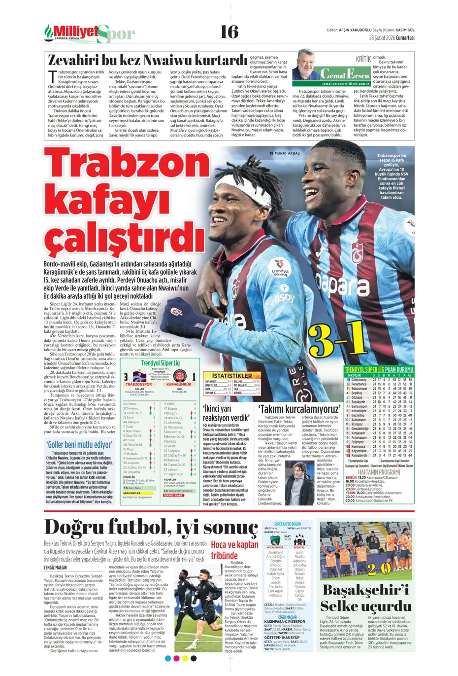 "İsmail Yüksek'e İngiliz takibi" | Sporun manşetleri - 37