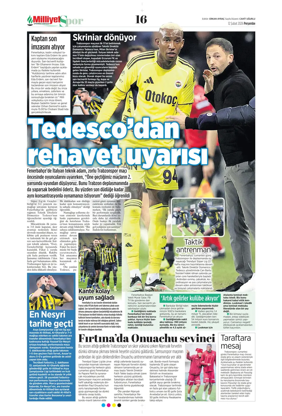 "En-Nesyri, Al-Ittihad'da tarihe geçti" | Sporun manşetleri - 28