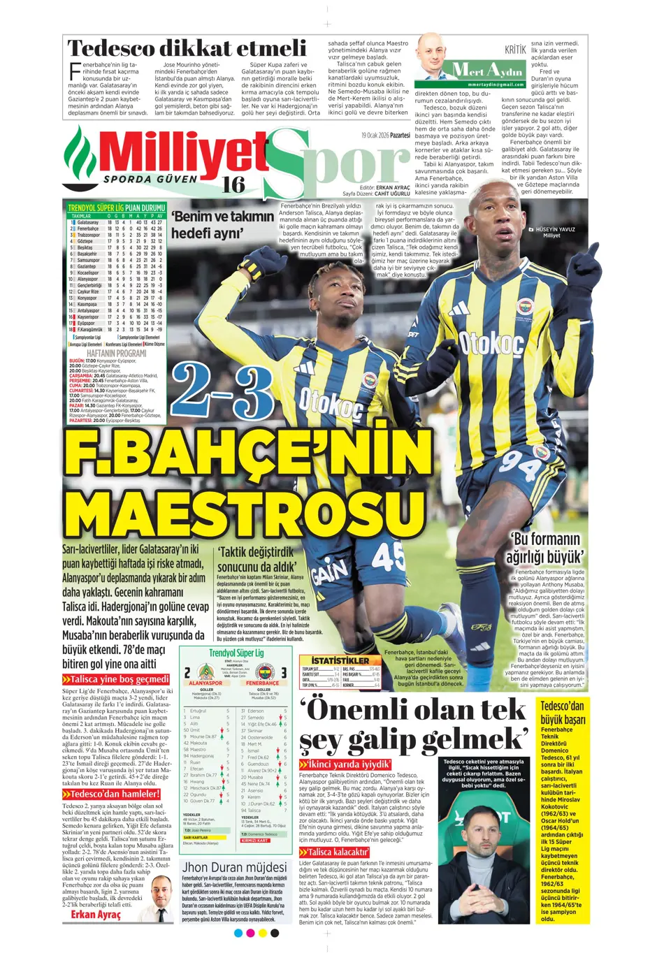 "Sonunda Maestro bombası patlıyor" | Sporun manşetleri - 38