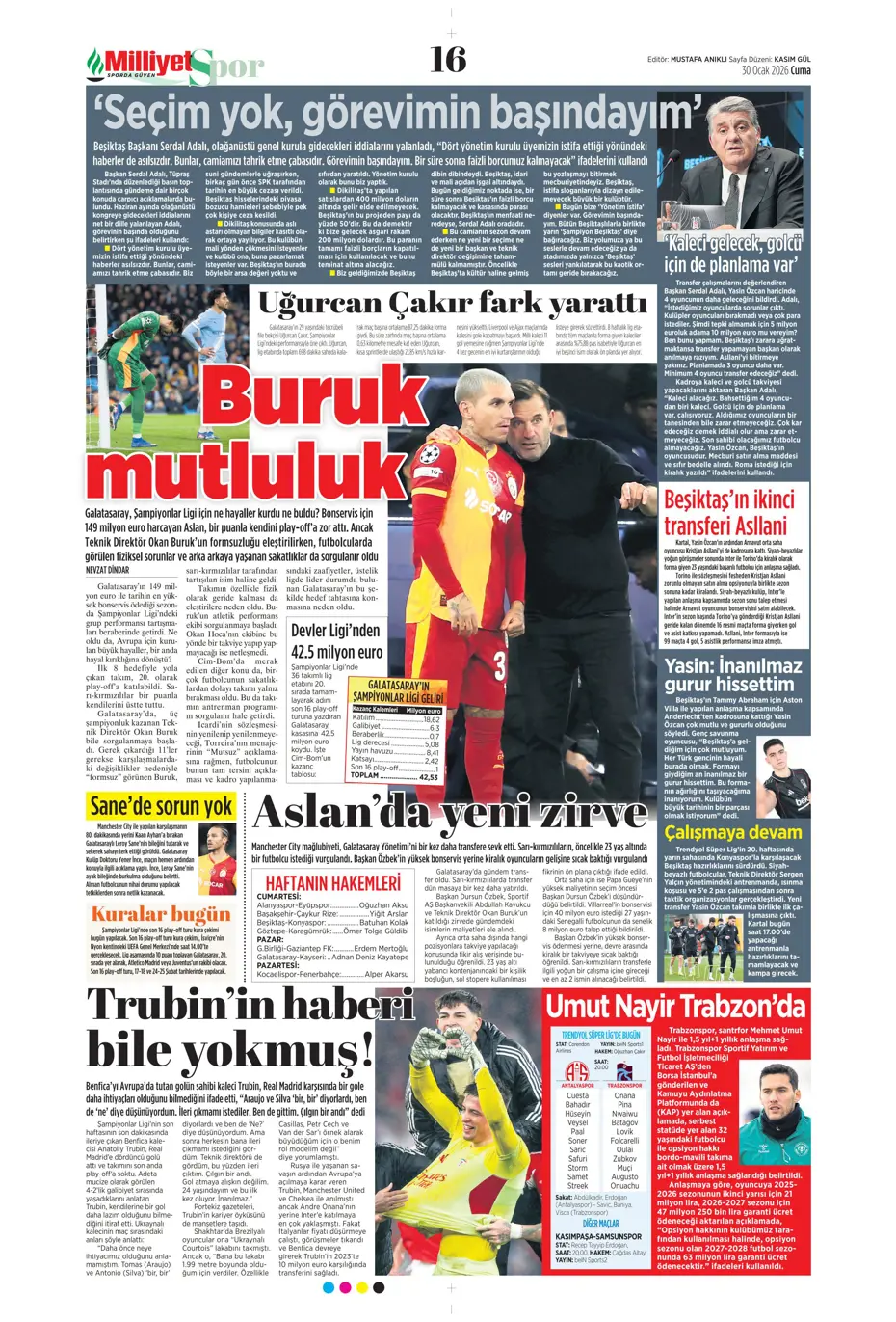 "Galatasaray'ın Gueye transferi tamam" | Sporun manşetleri - 30