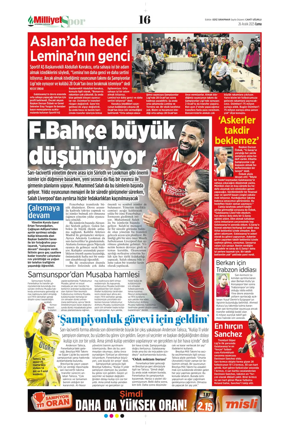 "Kerem Aktürkoğlu'na beklenmedik talip çıktı" | Sporun manşetleri - 27