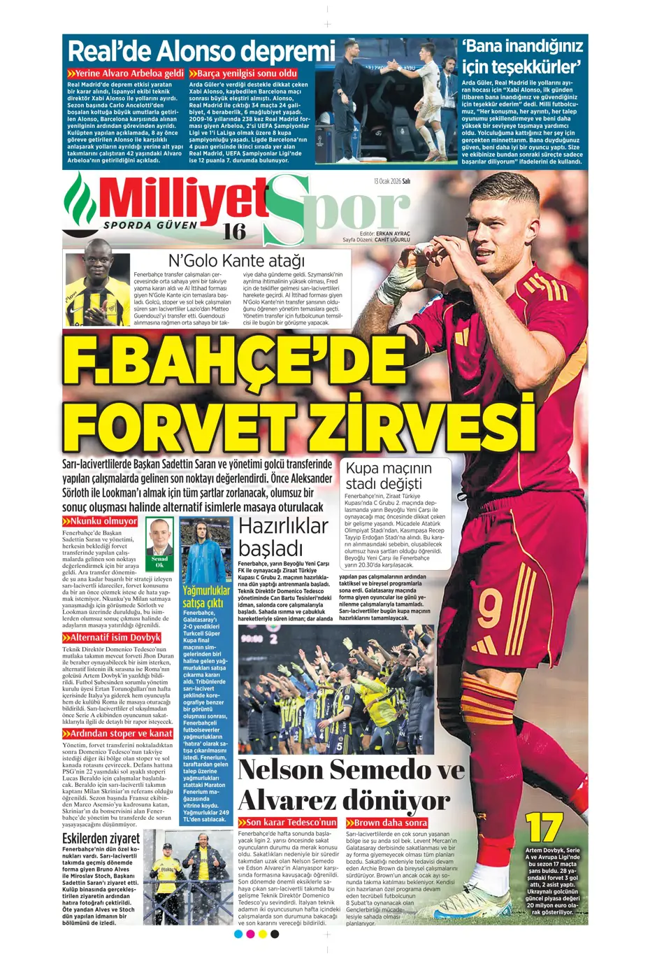 "Elveda! Fenerbahçe'de 20 milyon euroluk ayrılık" | Sporun manşetleri - 32