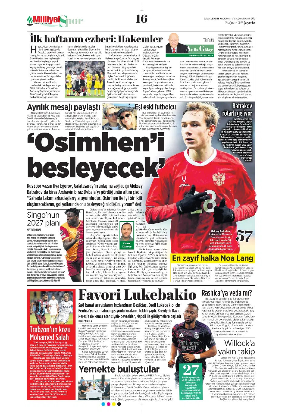 "Batrakov: Galatasaray'a gidiyorum" | Sporun manşetleri - 9