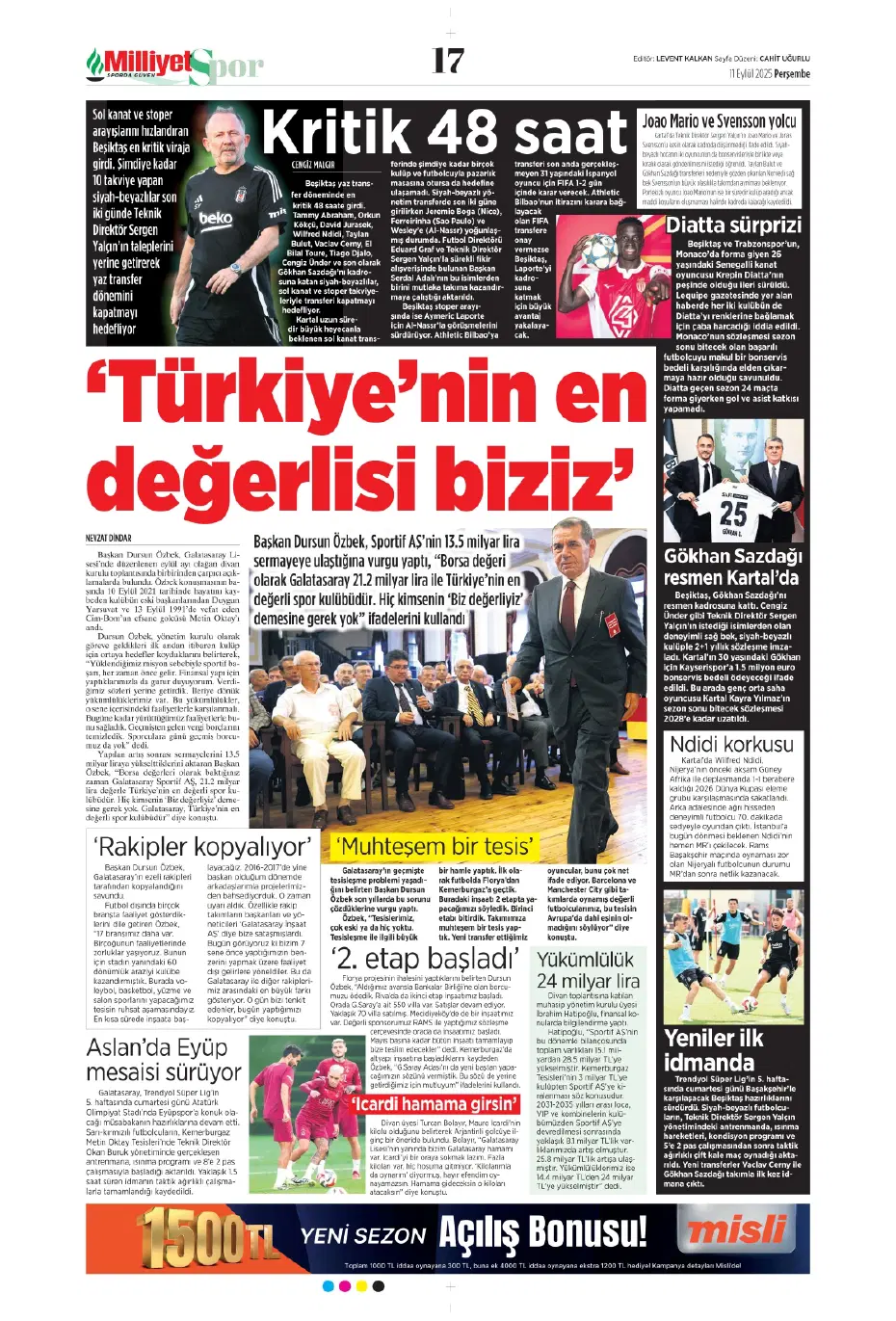 "Laporte ile mutlu son" | Sporun manşetleri - 13