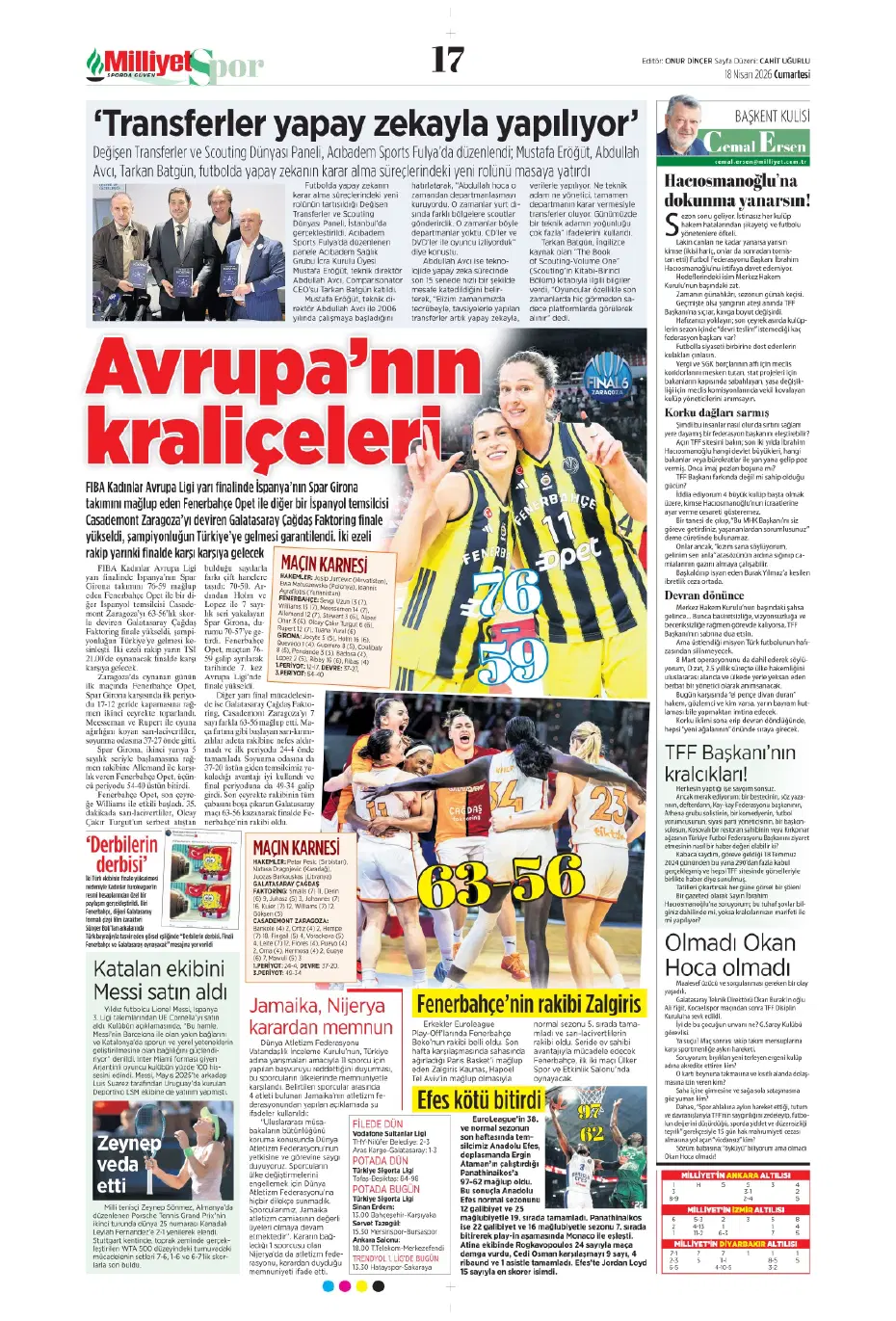 Ederson acı son | Sporun manşetleri - 16