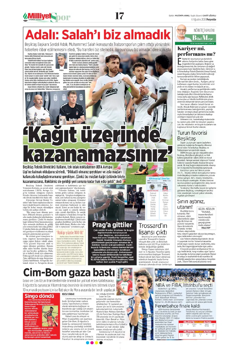 Tüm dünya Salah ve Trabzonspor'u konuşuyor | Sporun manşetleri - 16 Tüm dünya Salah ve Trabzonspor'u konuşuyor | Sporun manşetleri - 16