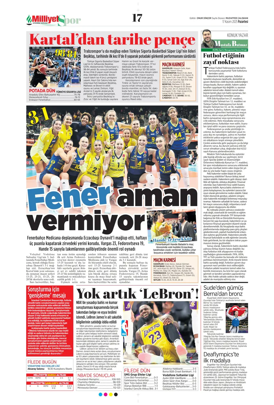 "Tedesco ilk bileti kesti: "Kendine takım bul" | Sporun manşetleri - 13 "Tedesco ilk bileti kesti: "Kendine takım bul" | Sporun manşetleri - 13