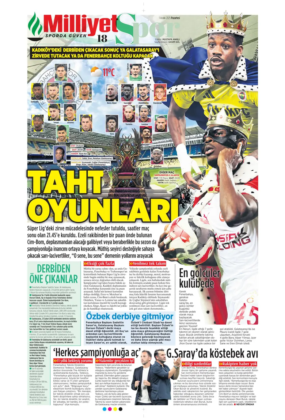 "Kadıköy'de 30 milyarlık dev buluşma" | Sporun manşetleri - 14