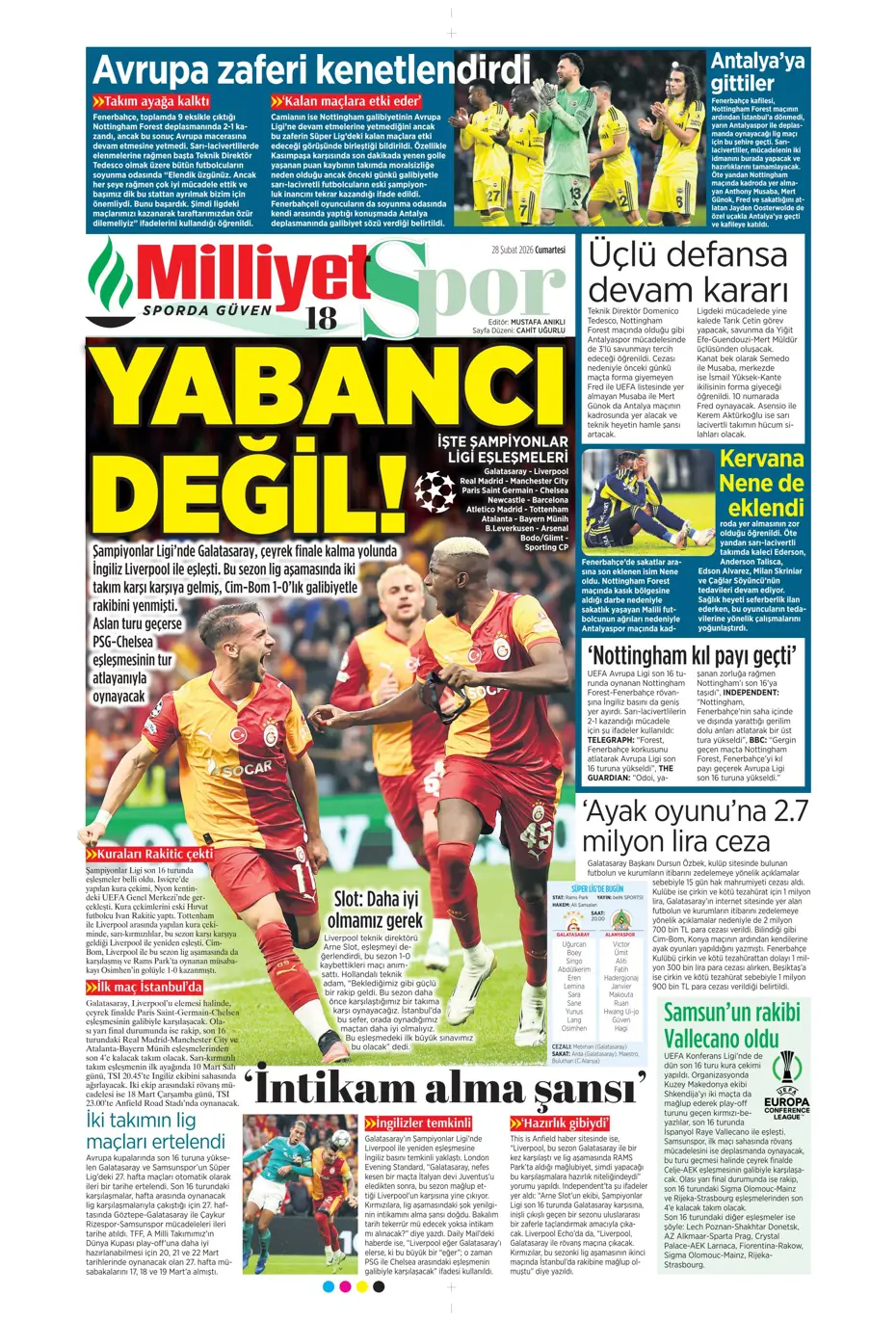 "İsmail Yüksek'e İngiliz takibi" | Sporun manşetleri - 35